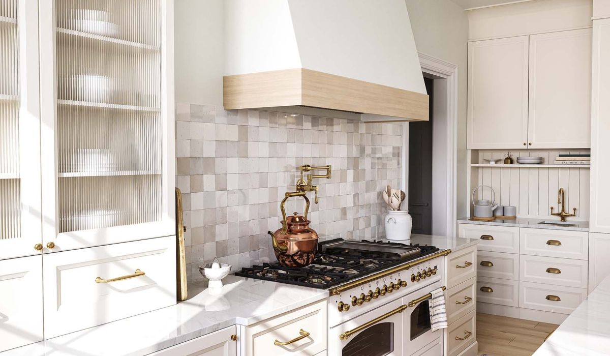 Rendering of a classic kitchen in the American style 4.3D illustration